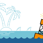 simple drawing with island and buoy