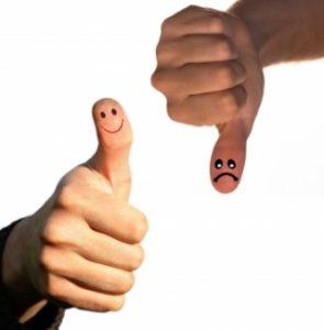 Thumbs up and down