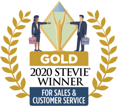 Gold award from the 2020 Stevie for Sales and Customer Service