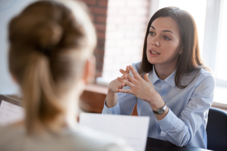 women in a meeting