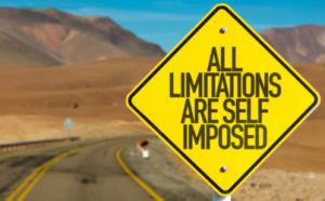 caution sign saying all limitation are self imposed