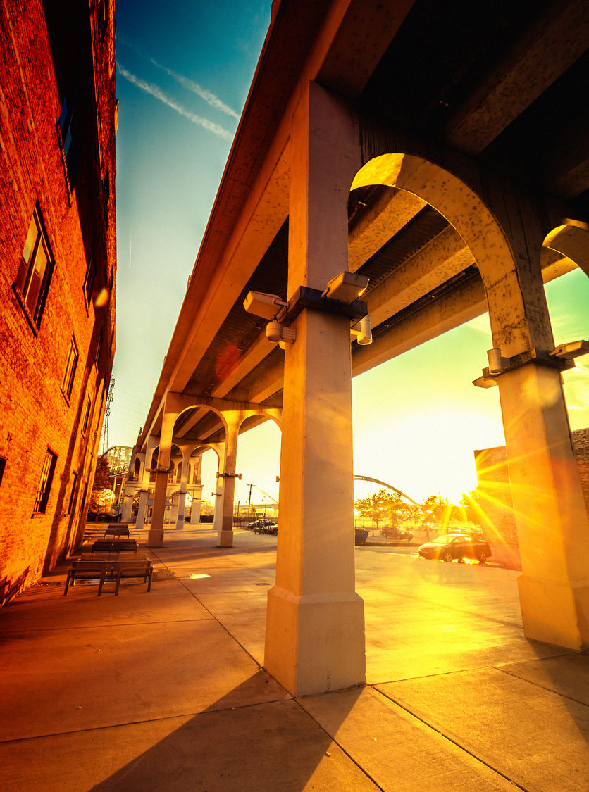 Sunset in the city of Nashville