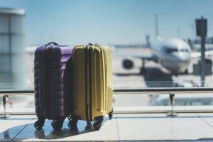 suitcases at an airport