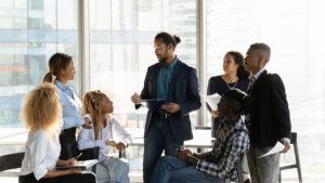 coaching during business meeting
