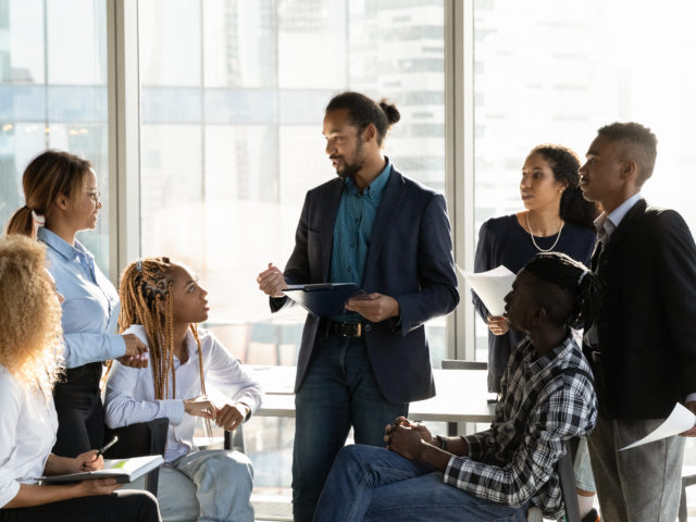 coaching during business meeting