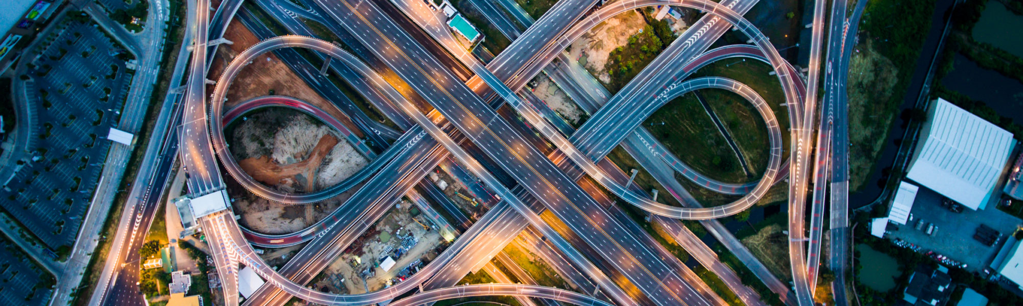 aerial view of a busy freeway