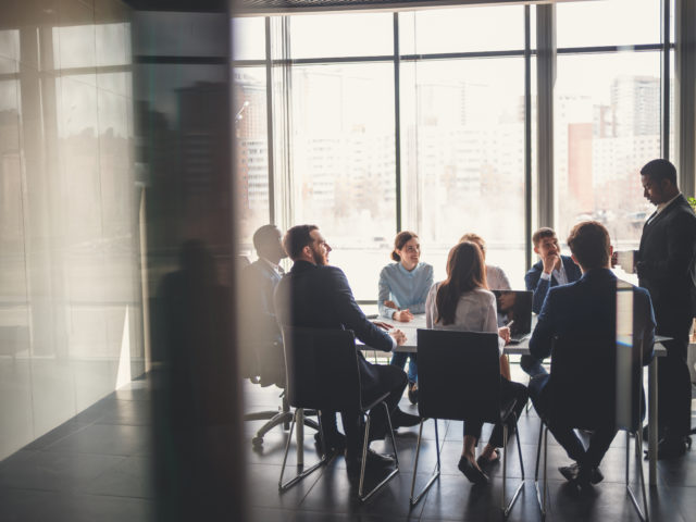 business meeting in conference room