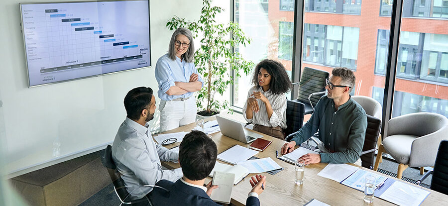 Sales training meeting in the conference room